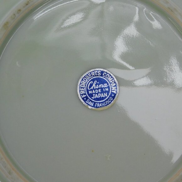 Fred Roberts San Francisco Porcelain Handled Dish Abstract MCM Japan 7.75" wide - Picture 8 of 8